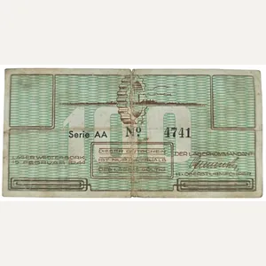 Original WW2 Dutch Document - Concentration Camp Westerbork 100 cent …