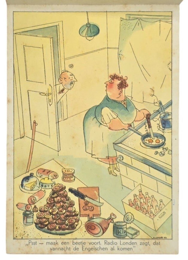 Original WW2 Dutch Collaboration Postcard - Postcard set Wat een Tijd Wat een Tijd, Klemke (1942) — image 2