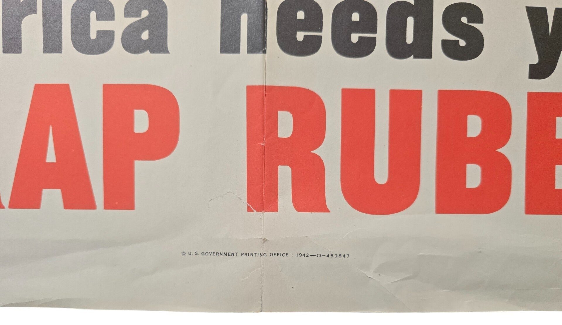 Original WW2 US Poster - America needs your scrap rubber (1942) — image 2