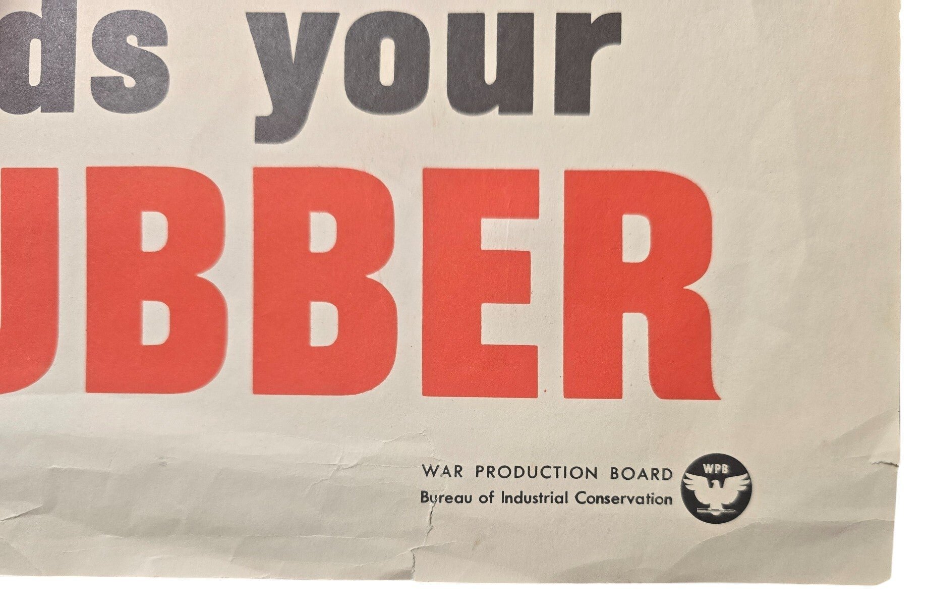 Original WW2 US Poster - America needs your scrap rubber (1942) — image 3