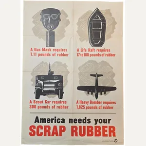 Original WW2 US Poster - America needs your scrap rubber …