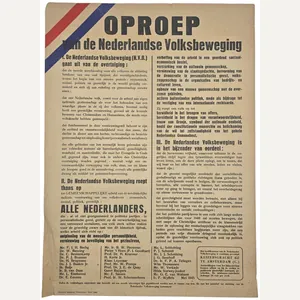 Original WW2 Dutch Liberation Poster - Oproep van de Nederlandse …