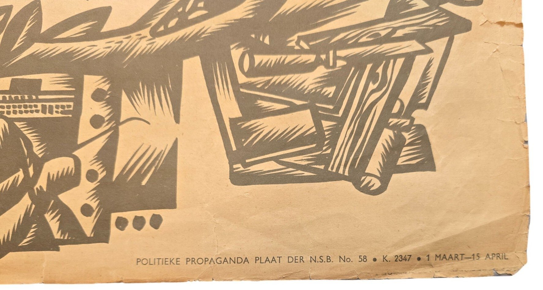 Original WW2 Dutch Collaboration NSB Poster - Met Mussert voor Nieuw-Nederland in Nieuw-Europa (1942) — image 4