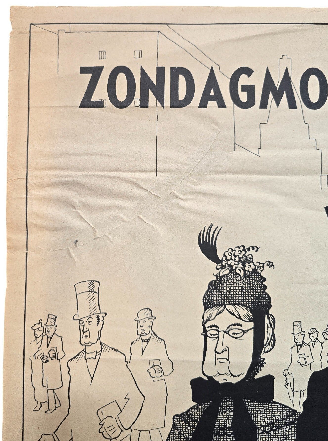 Original WW2 Dutch Collaboration NSB Poster - Zondagmorgen in Moskou, Anti-Stalin (1943) — image 3