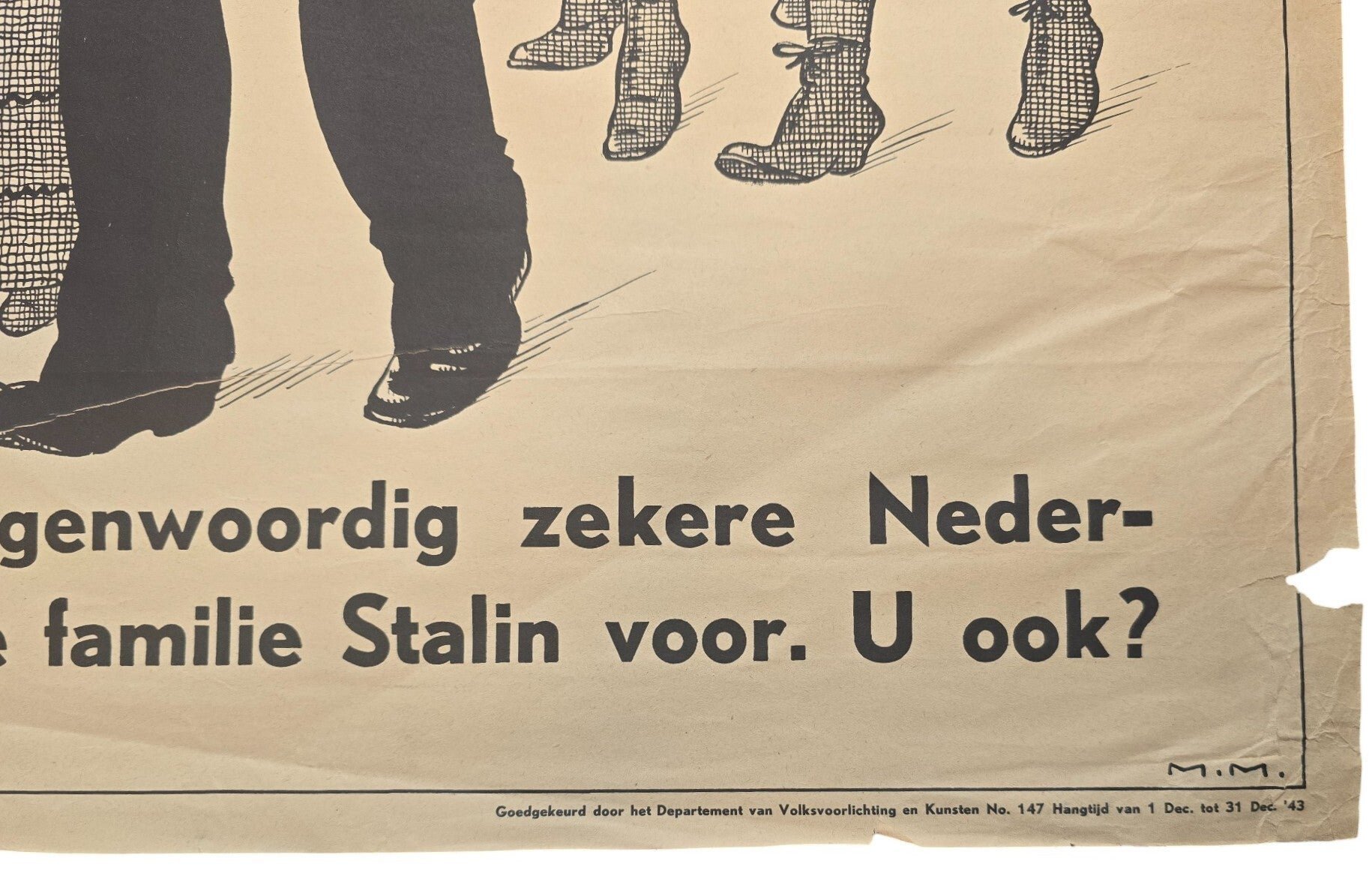 Original WW2 Dutch Collaboration NSB Poster - Zondagmorgen in Moskou, Anti-Stalin (1943) — image 4