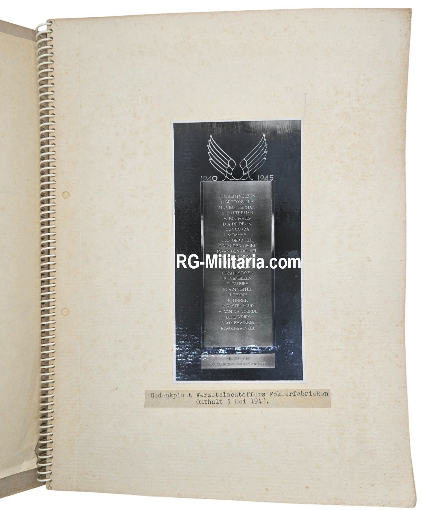 Original WW2 Dutch Photoalbum - Memorial album for the perished workers of the Fokker airplane company (1948) — image 4
