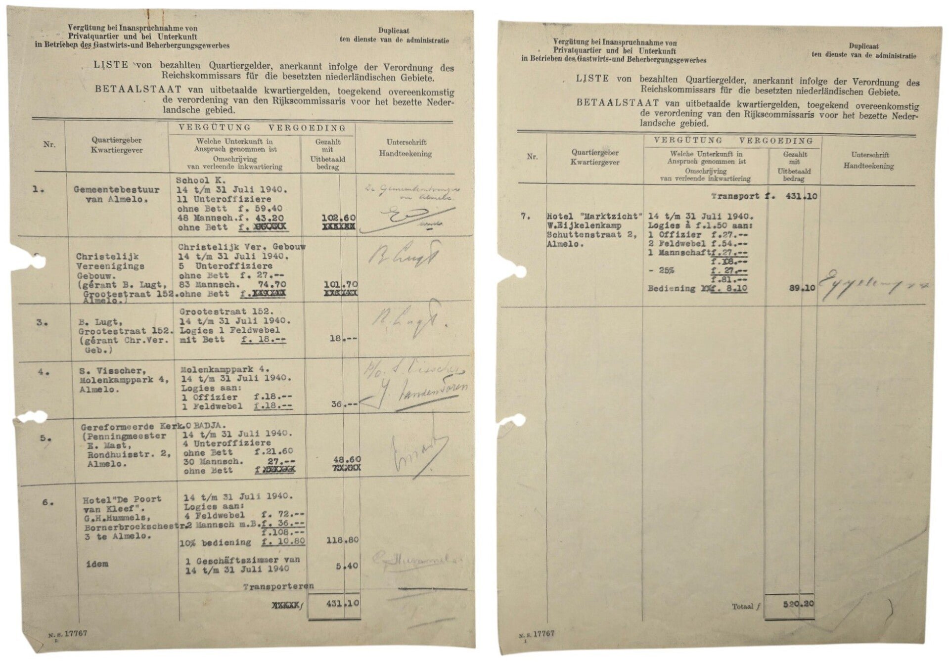 Original WW2 German Waffen SS Document - SS regiment ''Der Führer'' in Almelo (1940) — image 5