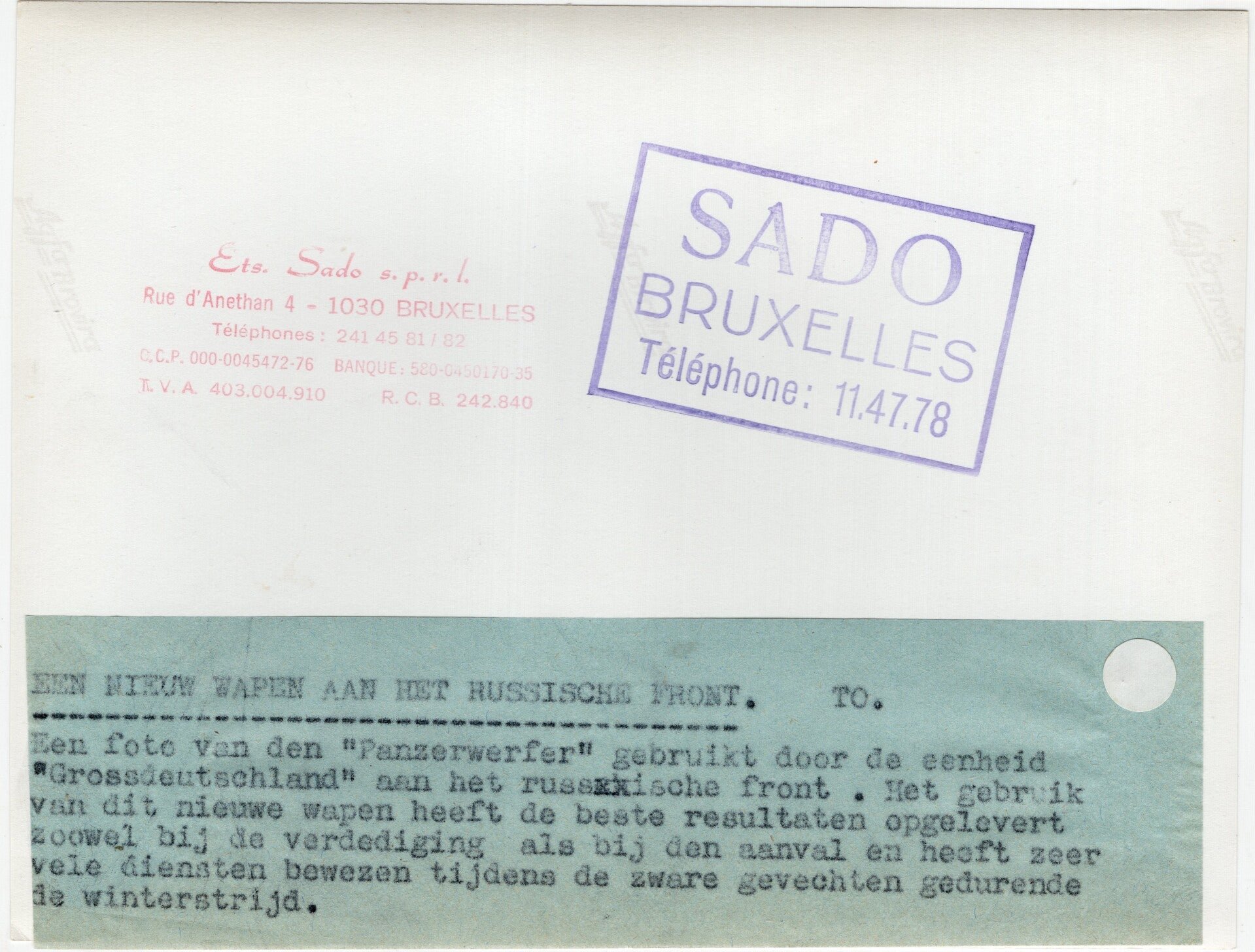 Original WW2 Belgian Press Photo - German Panzerwerfer 42 Halftrack used by Grossdeutschland on the Eastern Front (1944) — image 2