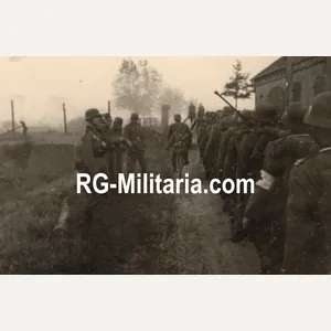 Original WW2 German Photo - German soldiers crossing the Dutch …