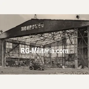 Original WW2 German Photo - Burned out hangar at the …