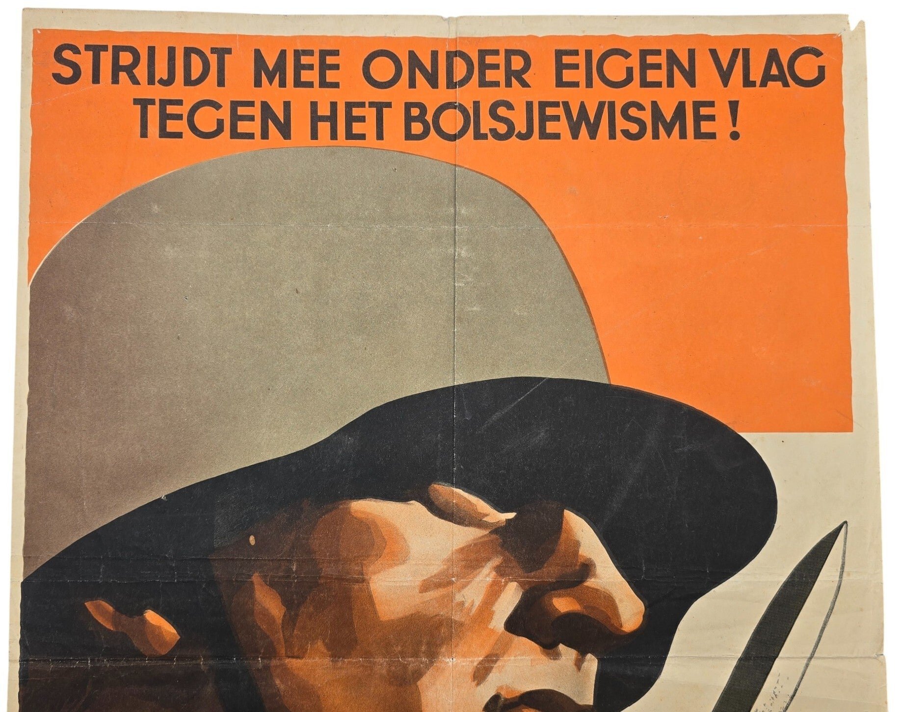Original WW2 Dutch Waffen SS Poster - Strijd mee onder eigen vlag tegen het Bolsjewisme! Vrijwilligers Legioen Nederland (1941) — image 2