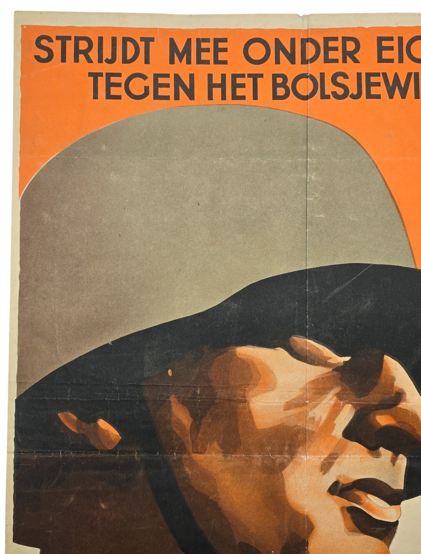 Original WW2 Dutch Waffen SS Poster - Strijd mee onder eigen vlag tegen het Bolsjewisme! Vrijwilligers Legioen Nederland (1941) — image 3