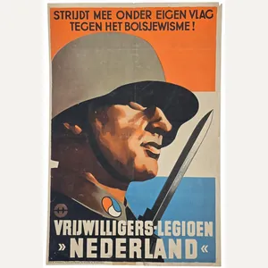 Original WW2 Dutch Waffen SS Poster - Strijd mee onder …