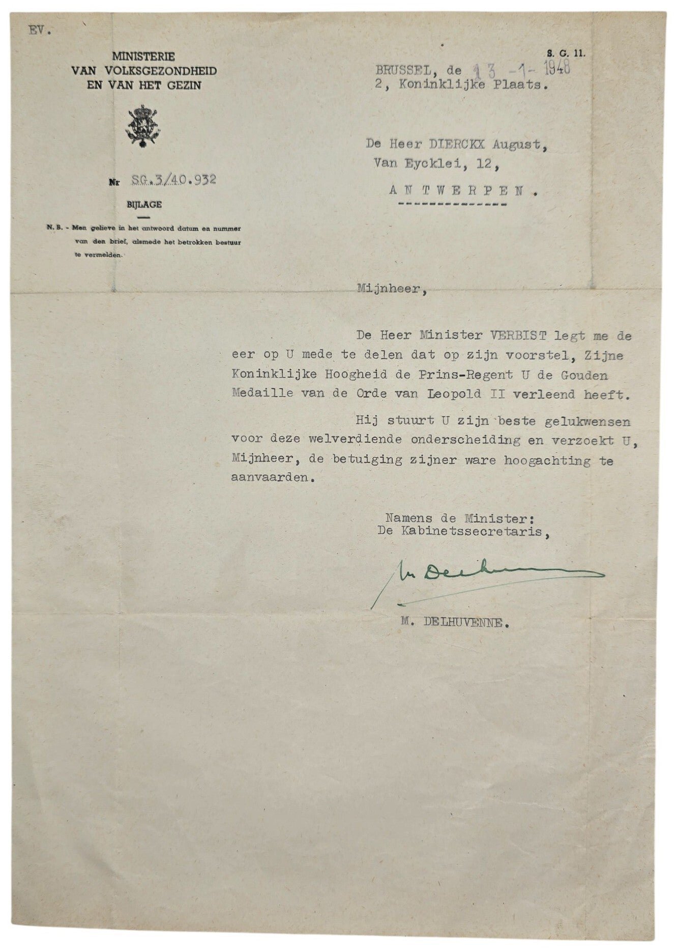 Original WW2 Belgian Document Set - Red Cross worker from Antwerp (1942-1948) — image 11