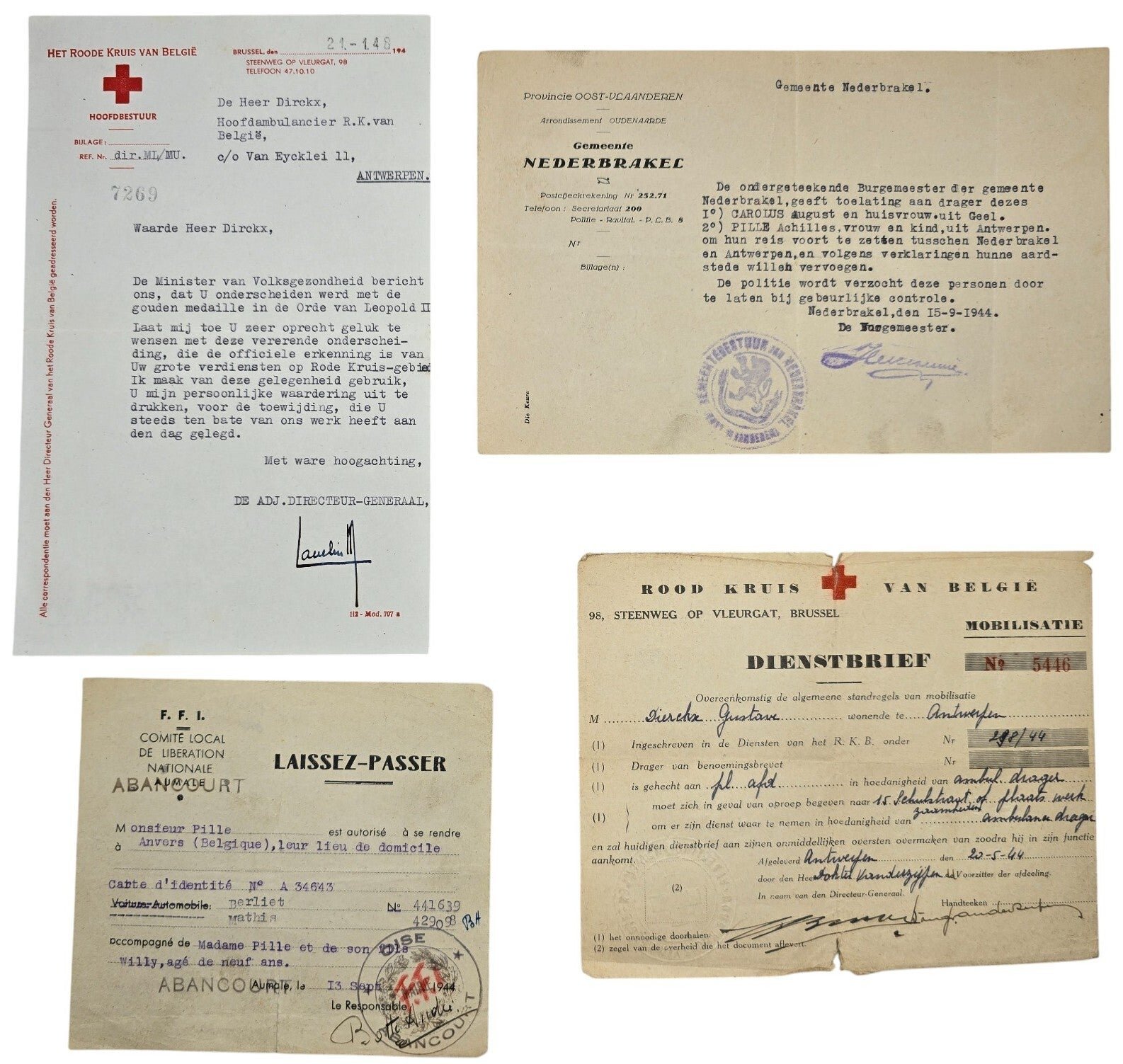 Original WW2 Belgian Document Set - Red Cross worker from Antwerp (1942-1948) — image 5