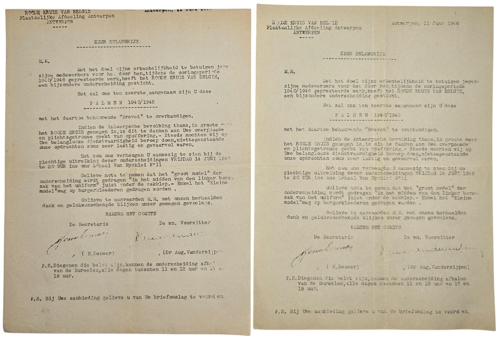 Original WW2 Belgian Document Set - Red Cross worker from Antwerp (1942-1948) — image 7