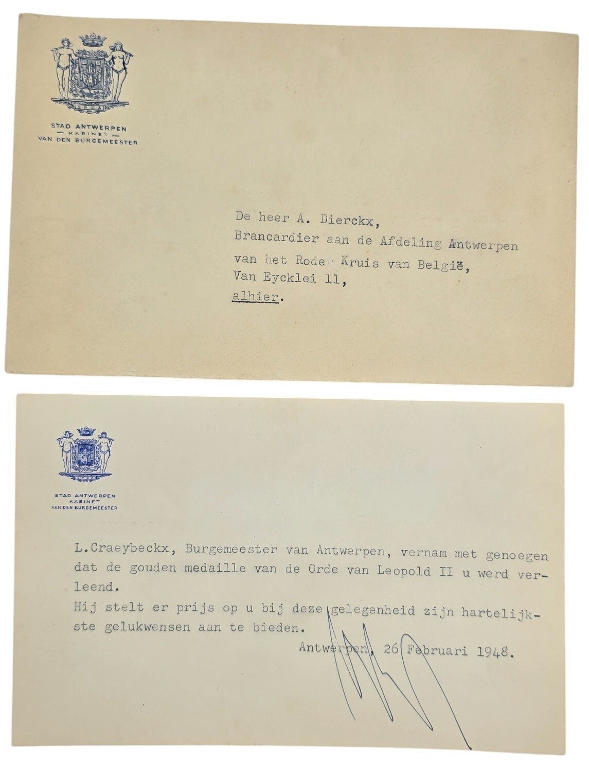 Original WW2 Belgian Document Set - Red Cross worker from Antwerp (1942-1948) — image 8