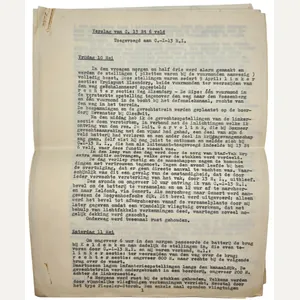 Original WW2 Dutch Military Document - Report of the C. …