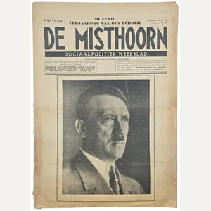 Original WW2 Dutch Antisemitic Newspaper - De Misthoorn, 5th year …