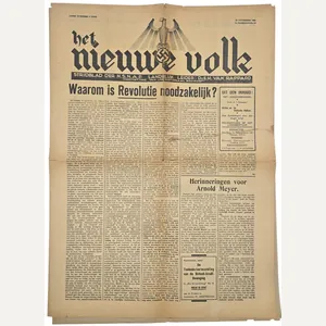 Original WW2 Dutch Collaboration NSNAP Newspaper - Het Nieuwe Volk, …