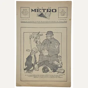Original WW2 Dutch Resistance Newspaper - Metro, 6th-year no 1 …