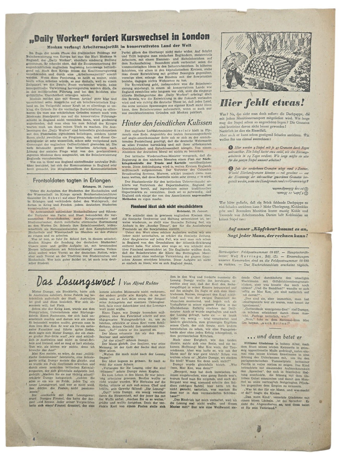 Original WW2 German Front Newspaper - Raupe und Rad, Nachrichtenblatt einer Panzerarmee, Nr. 244 (1944) — image 2