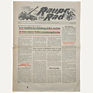 Original WW2 German Front Newspaper - Raupe und Rad, Nachrichtenblatt …