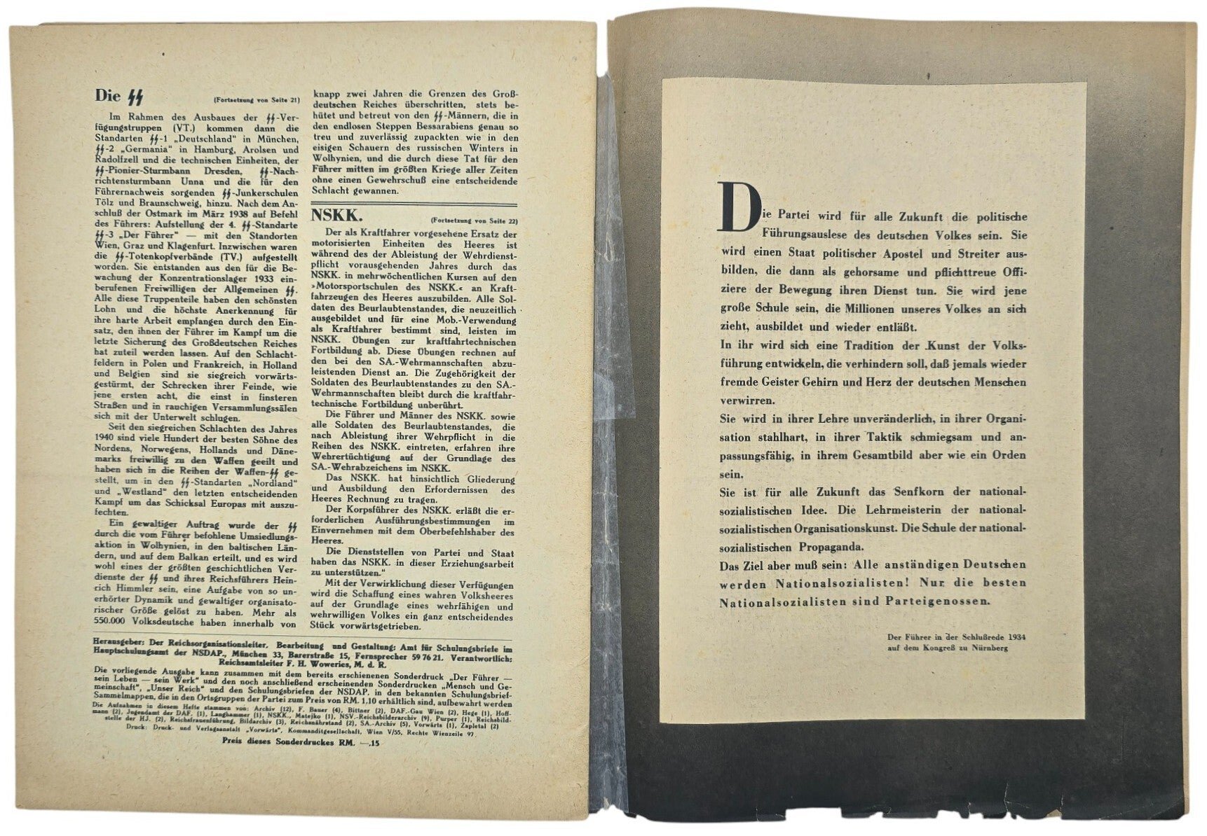 Original WW2 German NSDAP Brochure - Das Gesicht der Partei, Sonderdruck (1938) — image 10