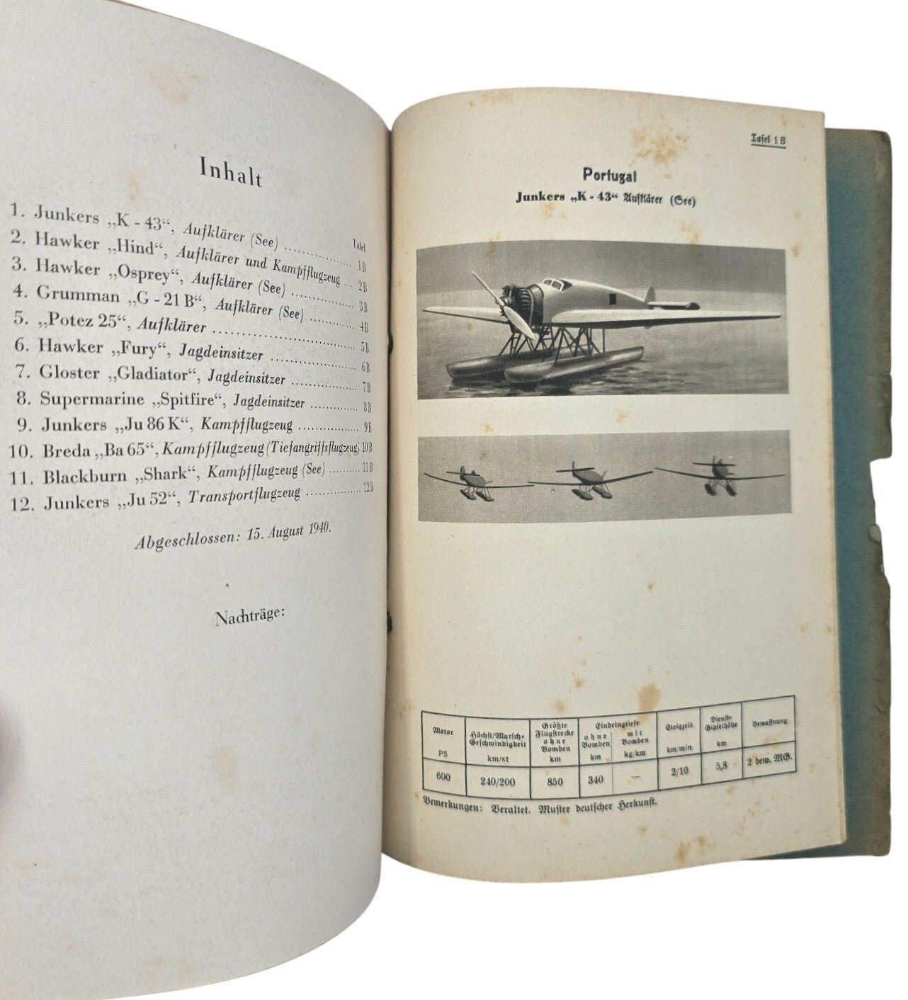 Original WW2 German Luftwaffe Brochure - Flugzeugerkennungstafeln Spanien Portugal L. Dv. 903 (1940) — image 9
