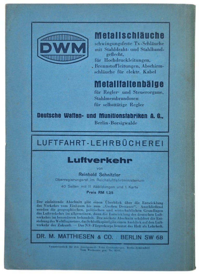 Original WW2 German Luftwaffe Brochure - Luftfahrt- Lehrbücherei Band 16 - Abriss der Instrumentenkunde, Helmut Bürkle (1940) — image 10