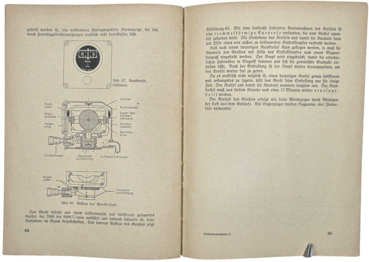 Original WW2 German Luftwaffe Brochure - Luftfahrt- Lehrbücherei Band 16 - Abriss der Instrumentenkunde, Helmut Bürkle (1940) — image 8