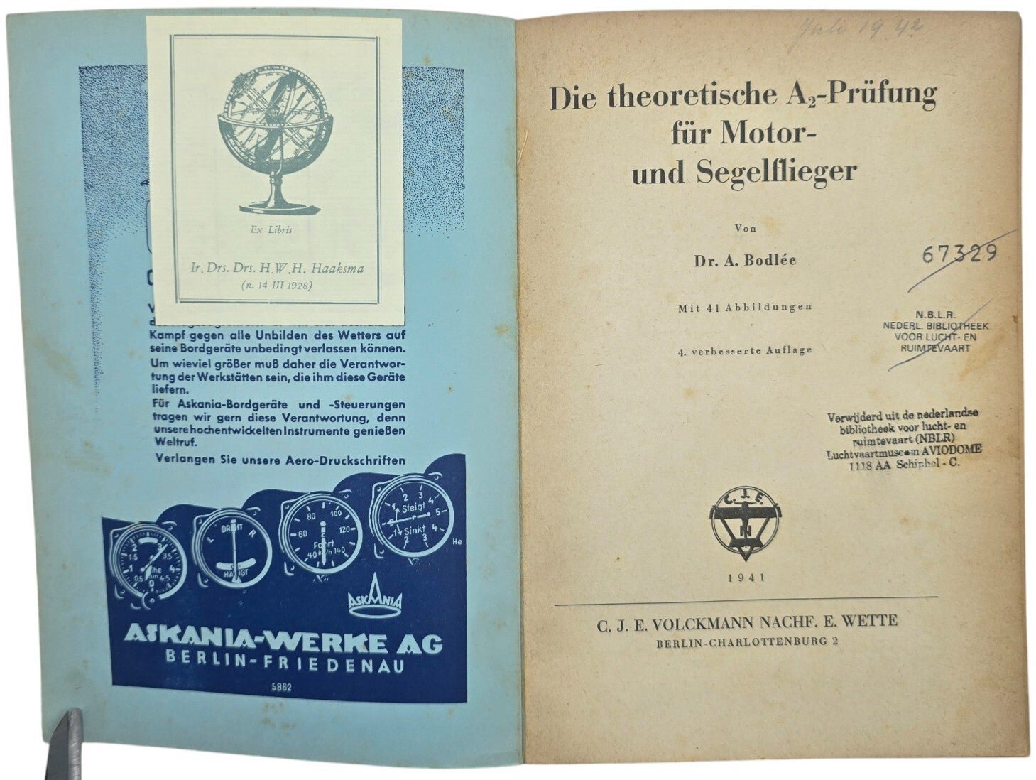 Original WW2 German Luftwaffe Brochure - Die theoretische A2-Prüfung für Motor- und Segelflieger, Dr. A. Bodlee (1941) — image 3