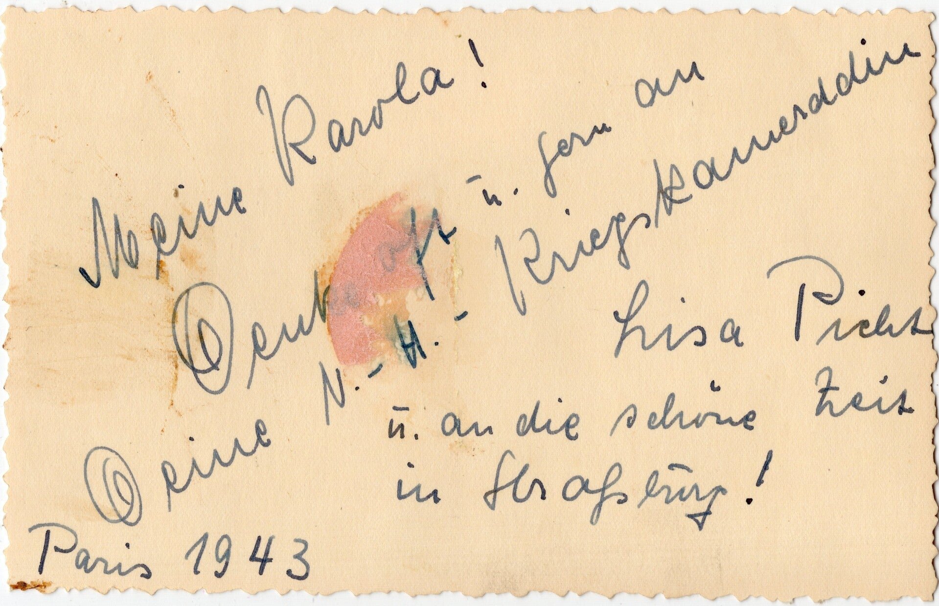 Original WW2 German Portrait Photo - Female Wehrmacht Blitzmadel Paris, France (1943) — image 2