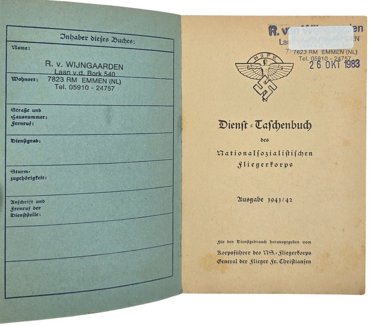 Original WW2 German NSFK Document - Dienst Taschenbuch des NS Fliegerkorps (1941 1942) — image 2