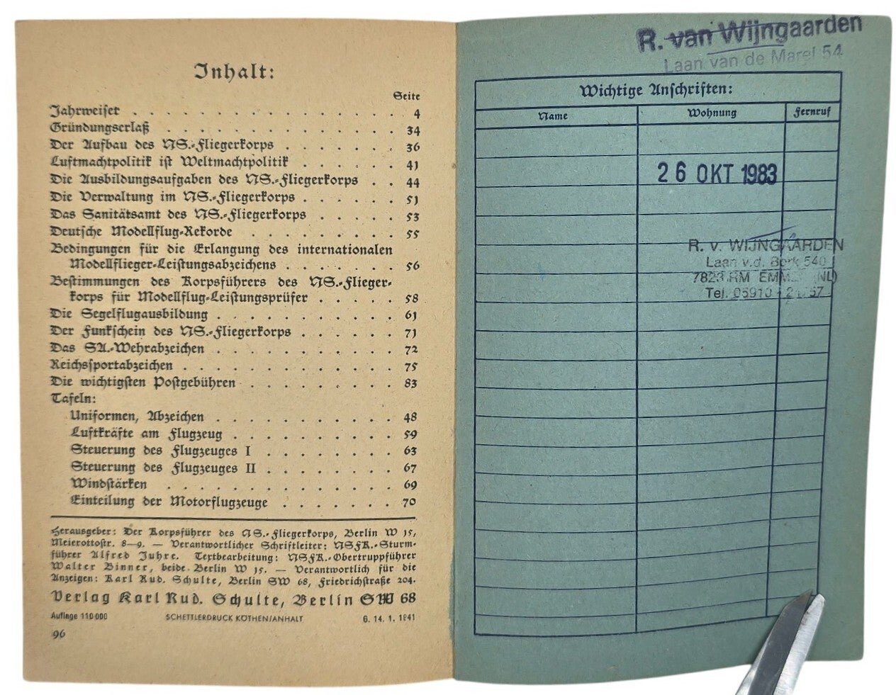 Original WW2 German NSFK Document - Dienst Taschenbuch des NS Fliegerkorps (1941 1942) — image 6