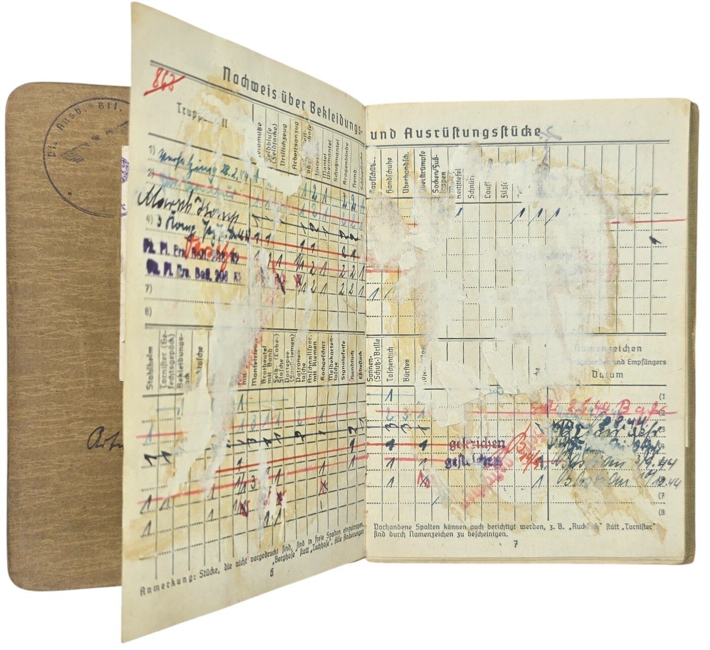 Original WW2 German Document - Wehrmacht Soldbuch Panzer Pionier Ersatz Btl. 208 (1944) — image 3