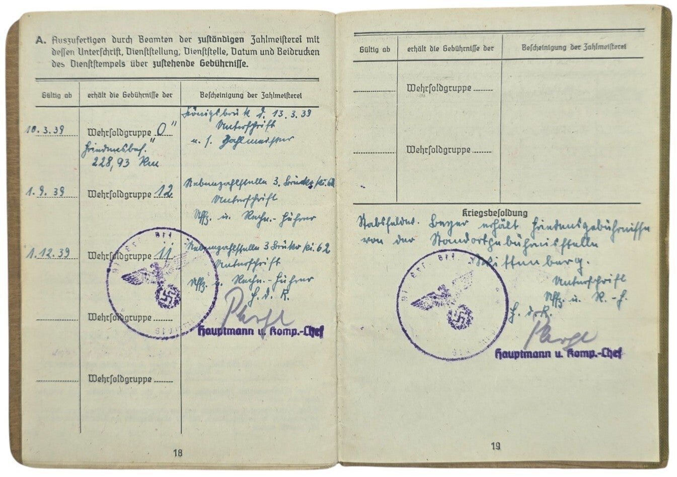 Original WW2 German Document - Wehrmacht Soldbuch Panzer Pionier Ersatz Btl. 208 (1944) — image 8