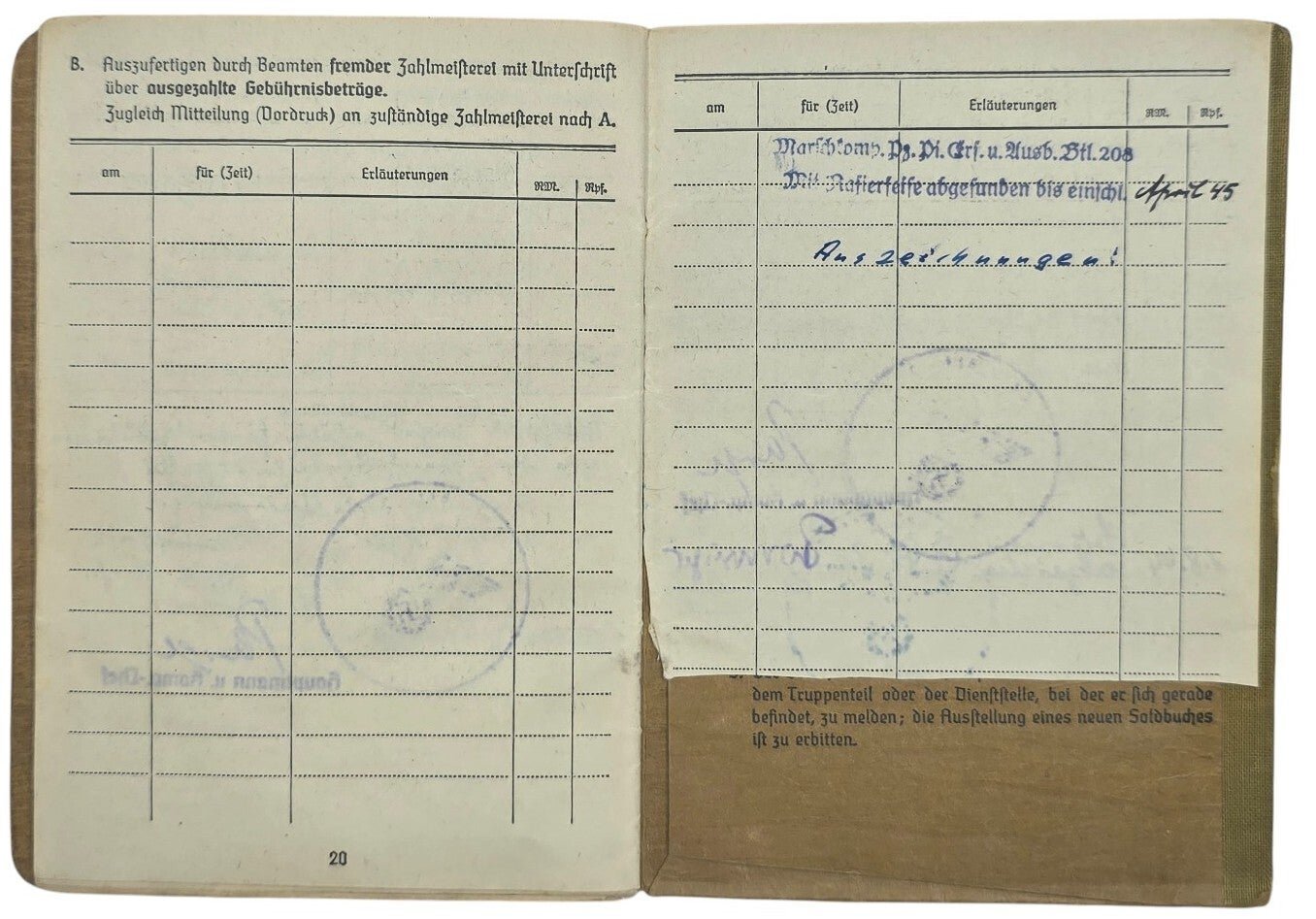 Original WW2 German Document - Wehrmacht Soldbuch Panzer Pionier Ersatz Btl. 208 (1944) — image 9