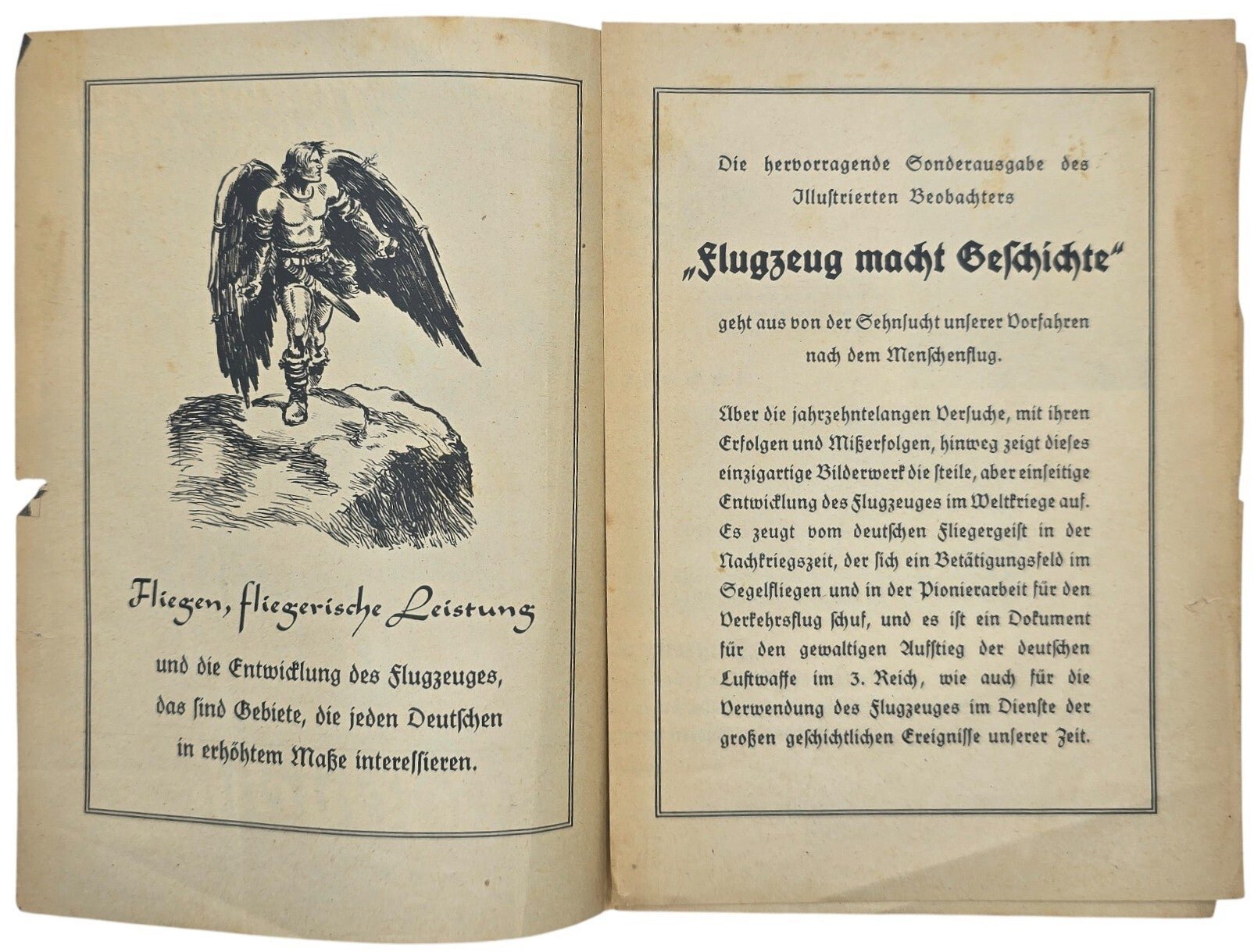 Original WW2 German Document - Advertisement flyer Illustrierter Beobachter Sonderausgabe Flugzeug macht Geschichte (1939) — image 2