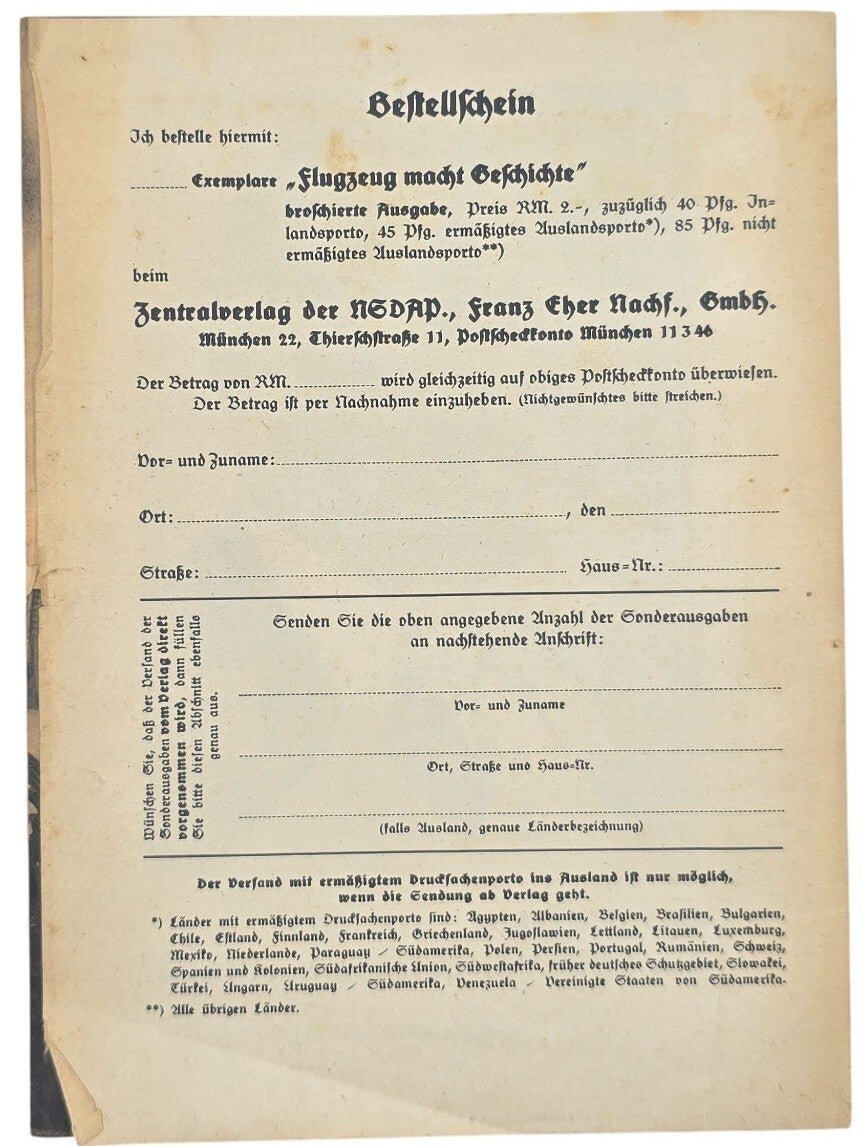 Original WW2 German Document - Advertisement flyer Illustrierter Beobachter Sonderausgabe Flugzeug macht Geschichte (1939) — image 5