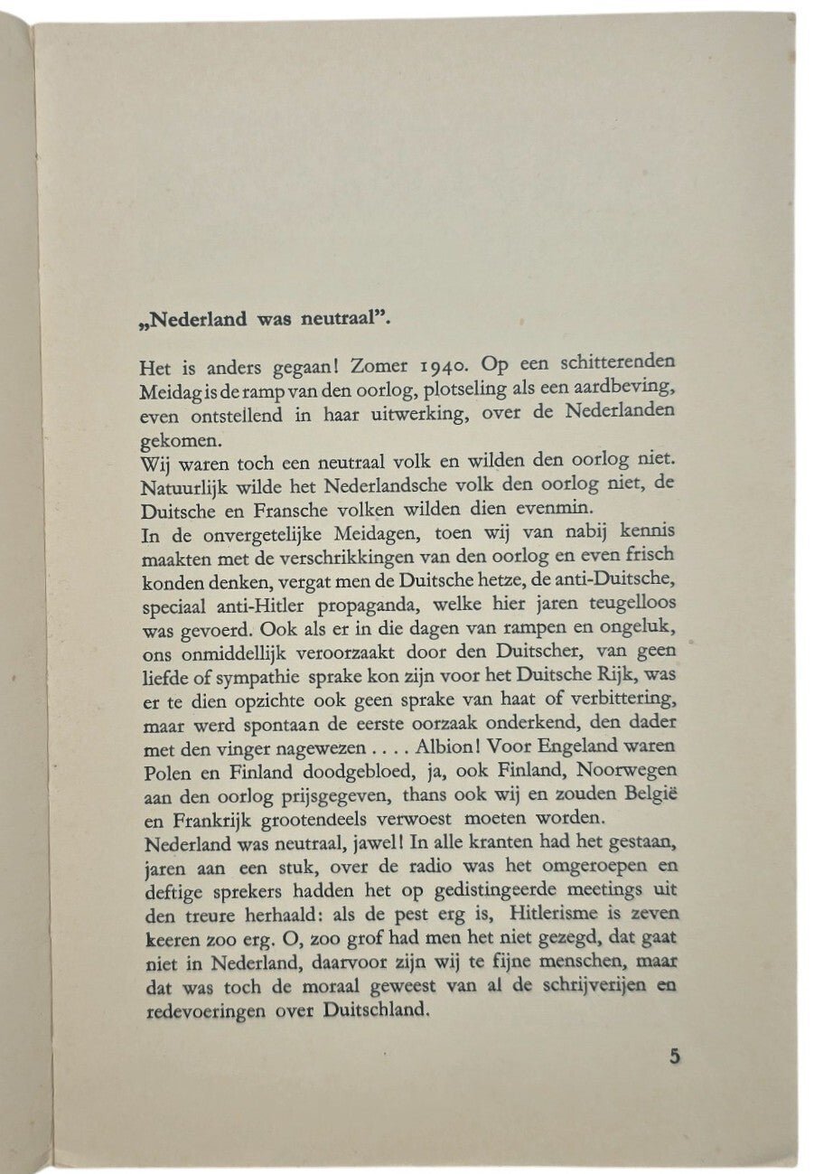 Original WW2 Dutch Collaboration NSB Brochure - Het Tijdperk van het volk, de Nationaal Socialistische Revolutie in Nederland, A. J. de Vaan (1942) — image 3