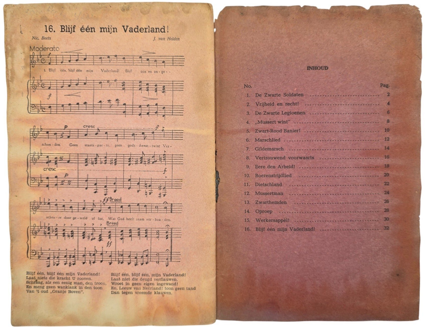 Original WW2 Dutch Collaboration NSB Brochure - Zoo zingt de NSB, zestien Marsch- en Strijdliederen — image 5