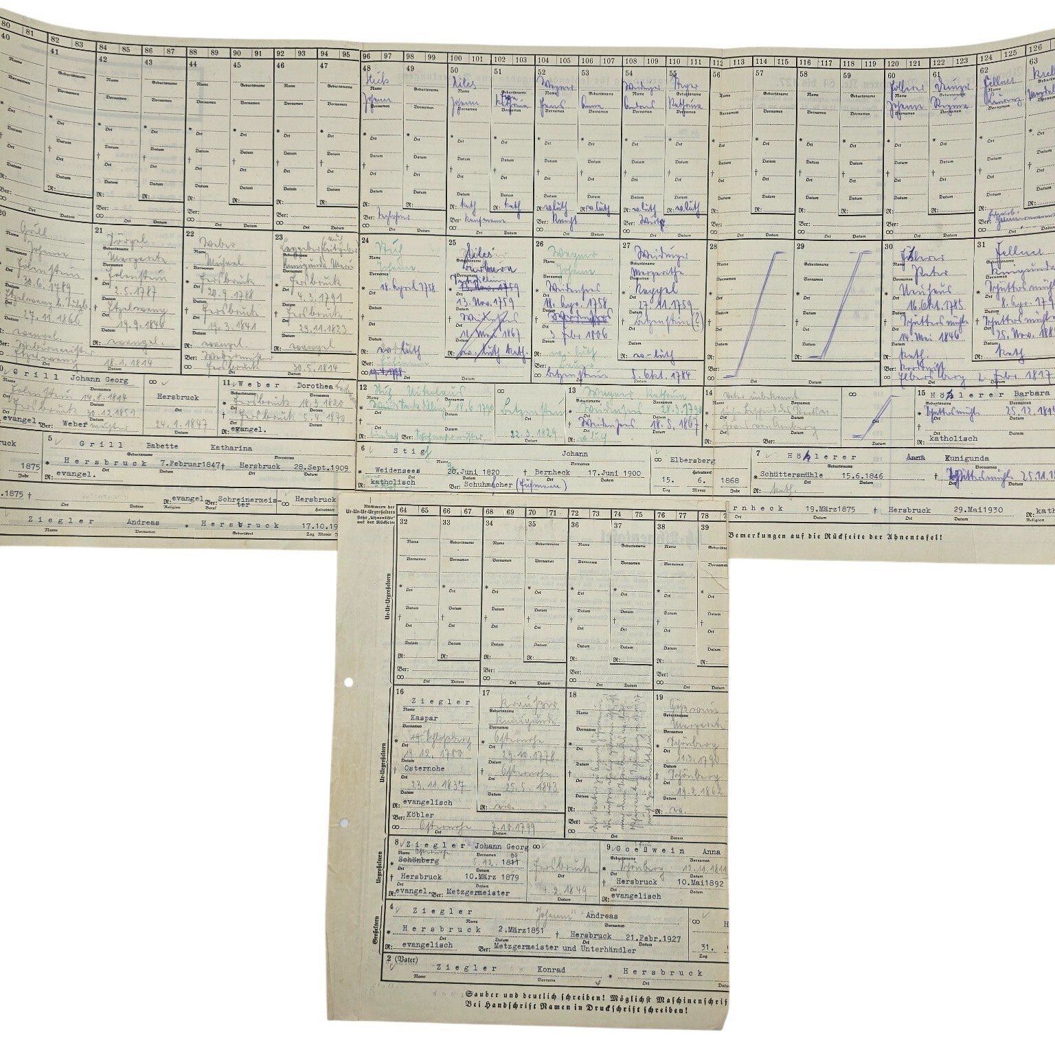 Original WW2 German Waffen SS Document - SS Ahnentafel marriage research set, I/3. Standarte, Hersbruck (1940) — image 3