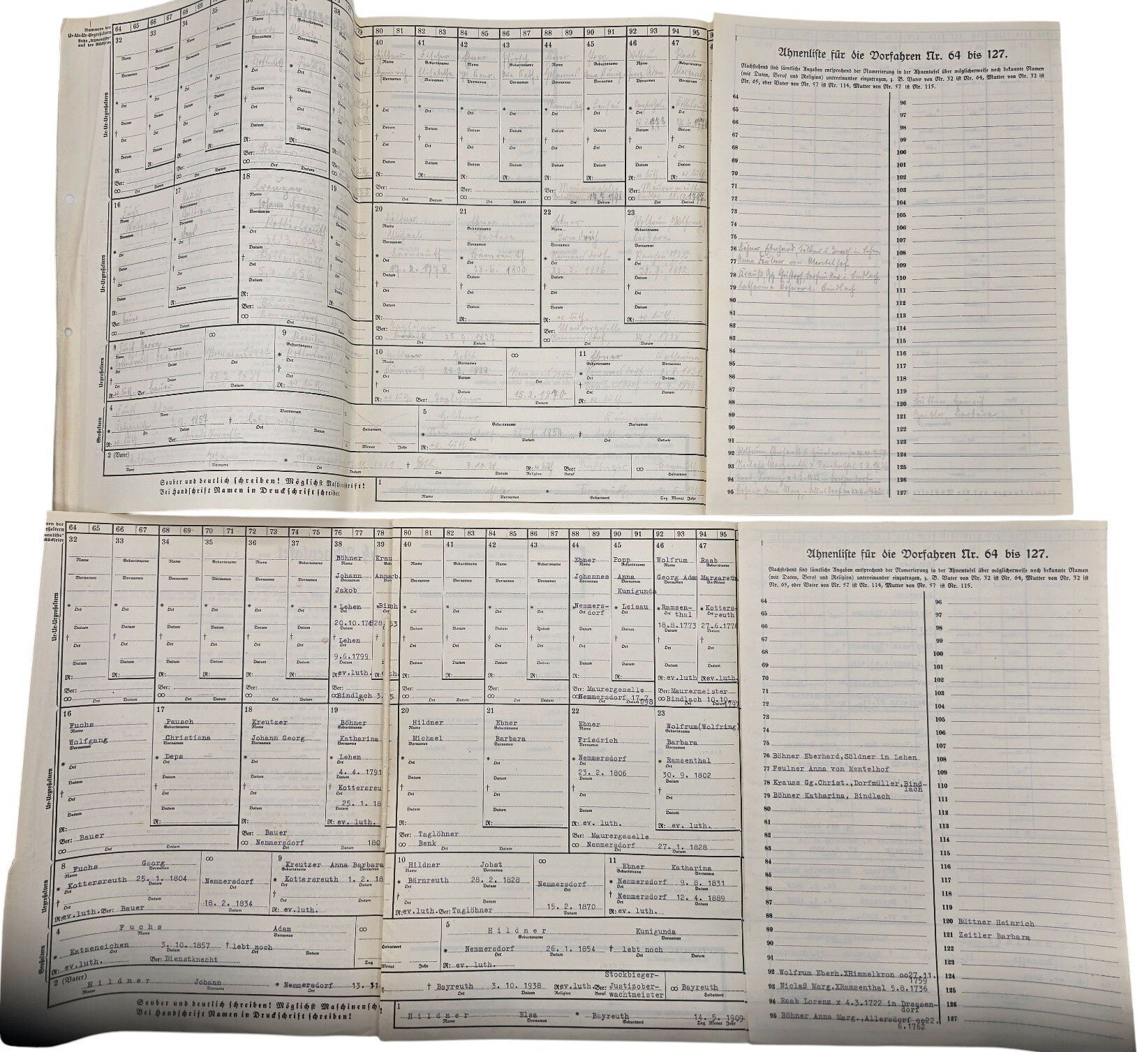 Original WW2 German Waffen SS Document - SS Ahnentafel marriage research set, I/3. Standarte, Hersbruck (1940) — image 7