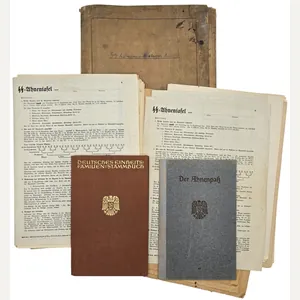 Original WW2 German Waffen SS Document - SS Ahnentafel marriage …