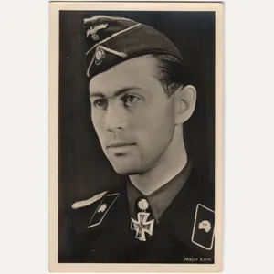 Original WW2 German Postcard - Panzer Knights Cross wearer Major …