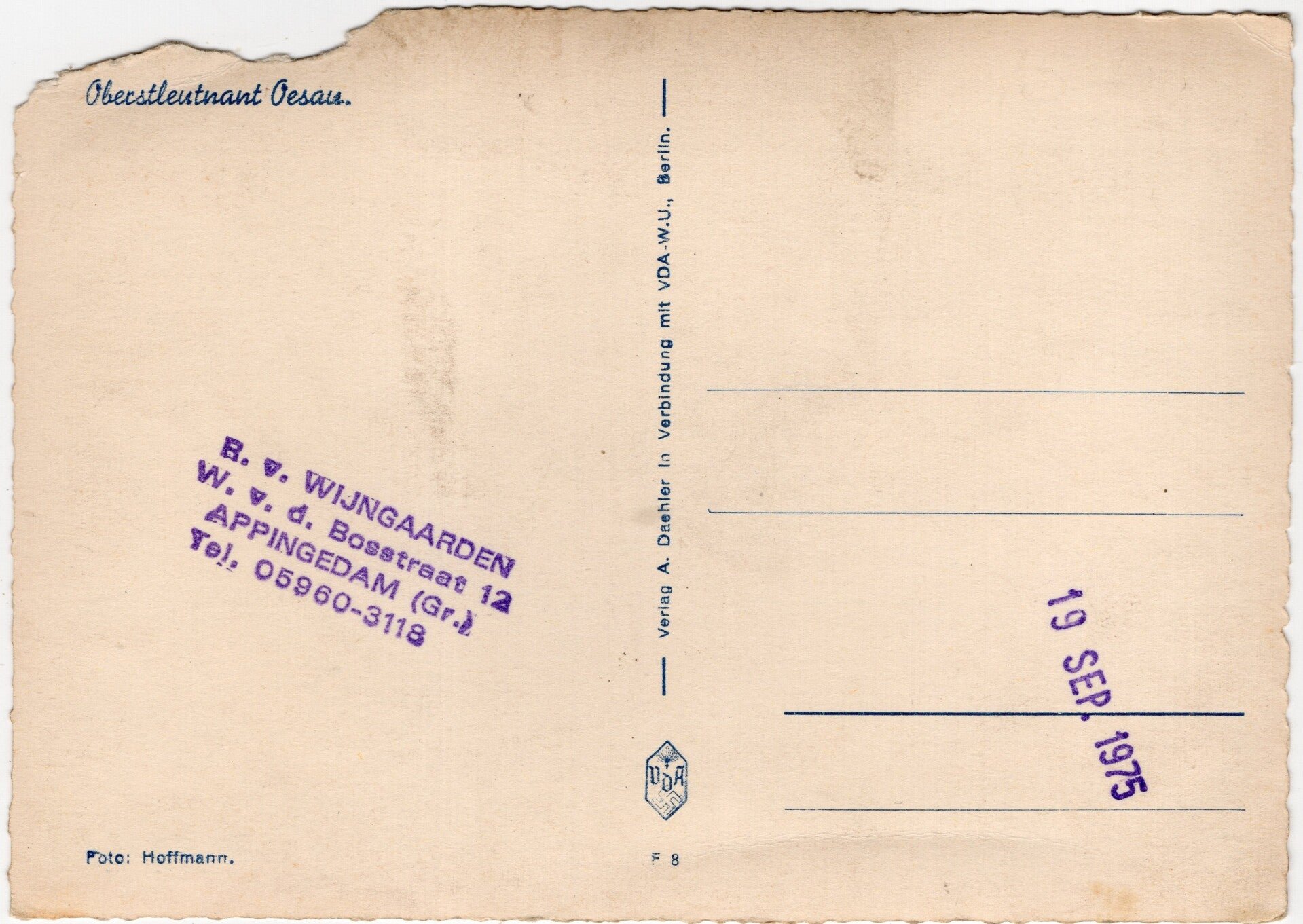 Original WW2 German Postcard - Luftwaffe Knights cross wearer Major Oesau — image 2