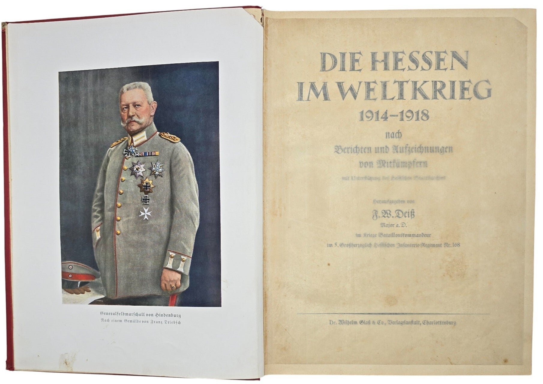 Original WW2 German Book - Die Hessen im Weltkrieg, F. W. Deiss (1931) — image 3