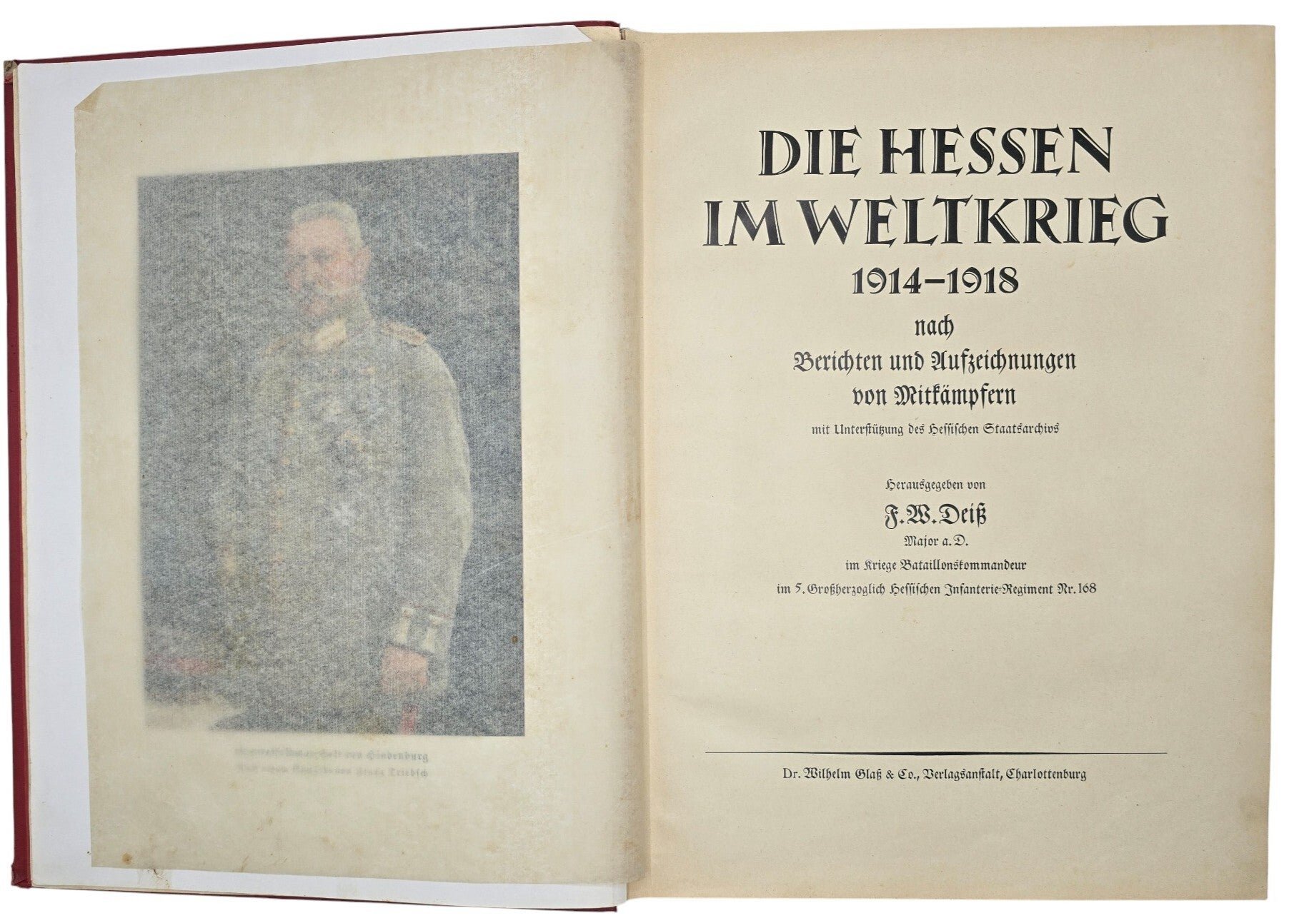 Original WW2 German Book - Die Hessen im Weltkrieg, F. W. Deiss (1931) — image 4