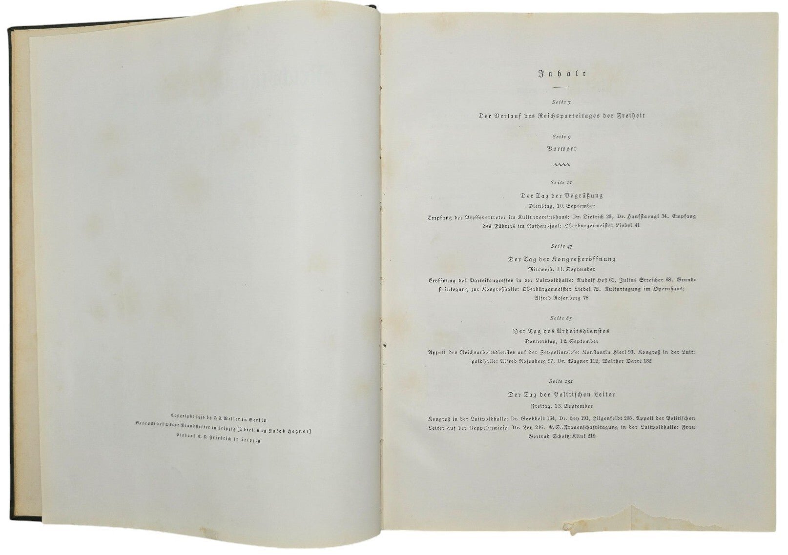 Original WW2 German NSDAP Book - Reichstagung in Nürnberg, Der Parteitag der Freiheit, Hanns Kerrl (1935) — image 3